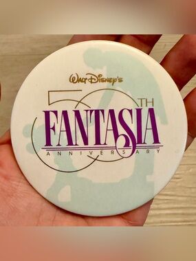 Vintage Walt Disney’s Fantasia 50th Anniversary 50 Years 3” Pin Button